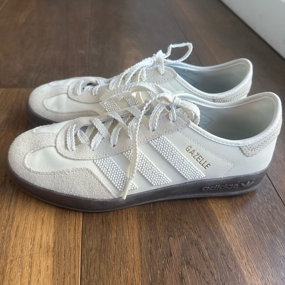 adidas Gazelle White and Gray Sneakers